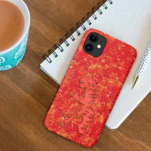 Rotgold Mondjahr Chinesisches Neujahr Zodiak Tiger Case-Mate iPhone Hülle