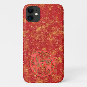 Rotgold Mondjahr Chinesisches Neujahr Zodiakus Pfe Case-Mate iPhone Hülle