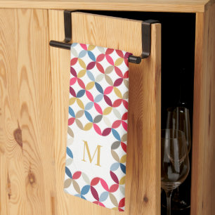 Rotgold-Monogramm Geschirrtuch