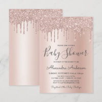 Rotgold | Pink Sparkle Glitzer Foil Babydusche