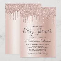 Rotgold | Pink Sparkle Glitzer Foil Babydusche