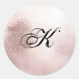 Rotgold | Schwarzer Monogramm-Umschlag Aufkleber