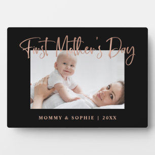 Rotgold   Script First Mother's Day Foto Fotoplatte