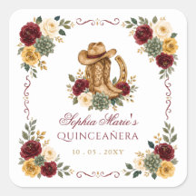 Rotgold Western Pferd Floral Charra Quinceañera