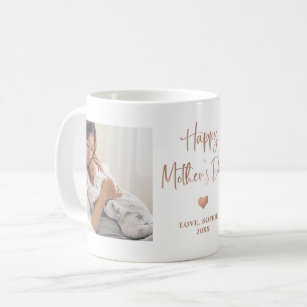 Rotgold   Zwei Foto Script glücklichen Muttertag M Kaffeetasse
