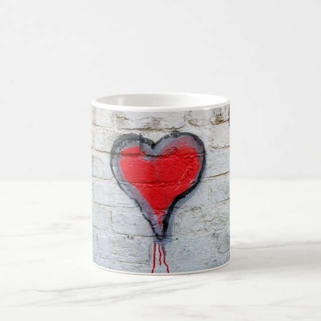 Rotgraffiti-Herz Kaffeetasse (Mittel)