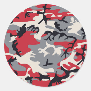 Rotgraue Camouflage Camouflage Muster Runder Aufkleber