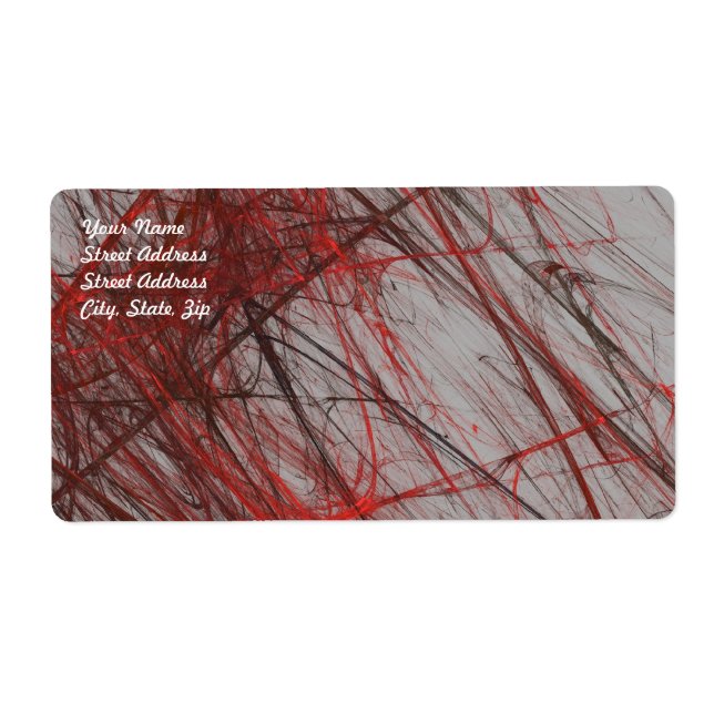 Rotgraues Abstraktes Fraktal-Versandschild (Vorne)