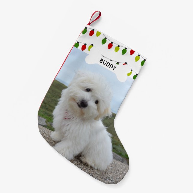 Rotgrüne Leuchten Knochen Foto Kleiner Weihnachtsstrumpf (Vorderansicht (hängend))