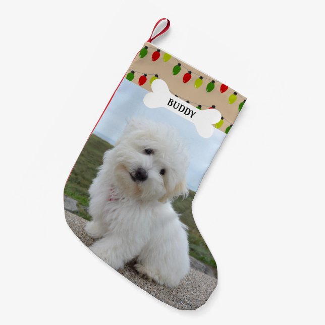 Rotgrüne Leuchten Knochen Foto Kleiner Weihnachtsstrumpf (Vorderansicht (hängend))
