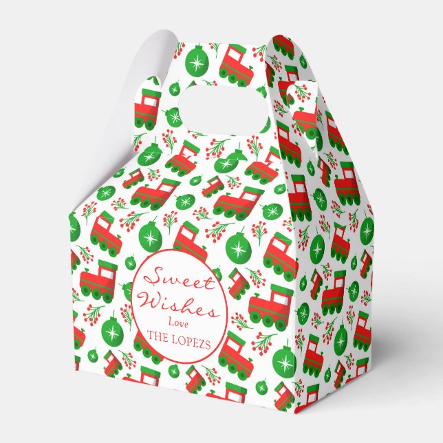 Rotgrüne Weihnachtslieder, Beeren, Ornamente Geschenkschachtel (Vorderseite)