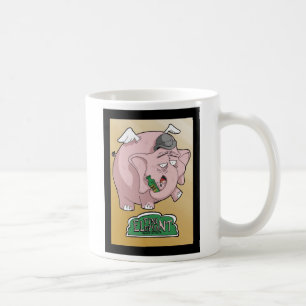 rotgut Marke des rosa Elefanten Kaffeetasse