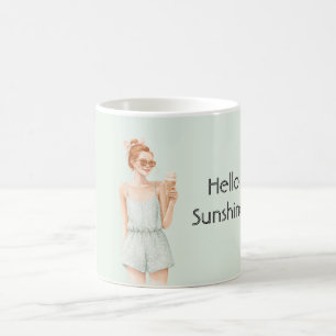 Rothaarig Minze Top Hello Sunshine Eis Strand Kaffeetasse