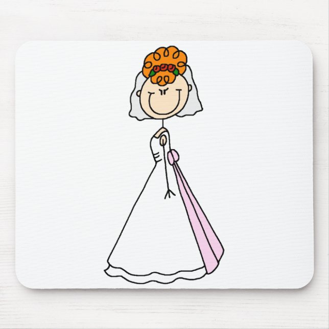 Rothaarige Braut-Mauspad Mousepad (Vorne)