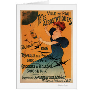 Rothaarige Frau erwartet Balloons Birds Poster