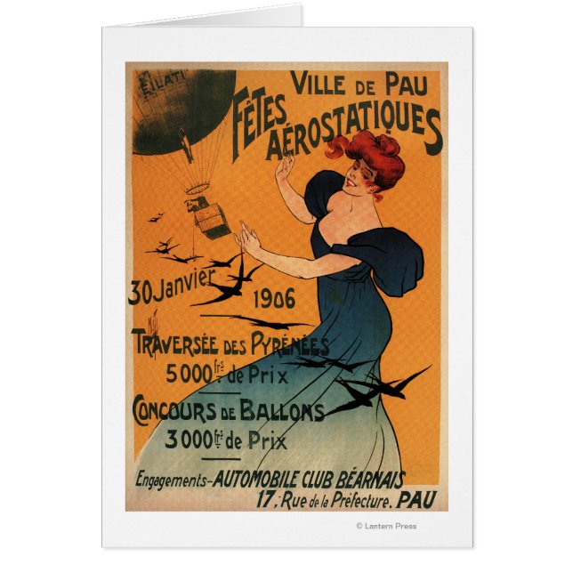 Rothaarige Frau erwartet Balloons Birds Poster (Vorne)