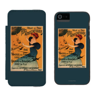 Rothaarige Frau erwartet Luftballons Vögel Poster Incipio Watson™ iPhone 5 Geldbörsen Hülle