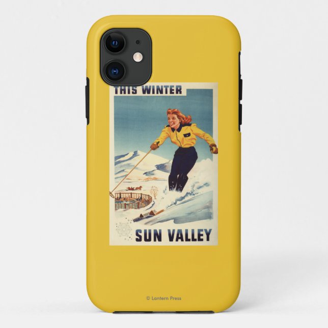 Rothaarige Frauen-lächelndes und Ski fahrendes Case-Mate iPhone Hülle (Rückseite)
