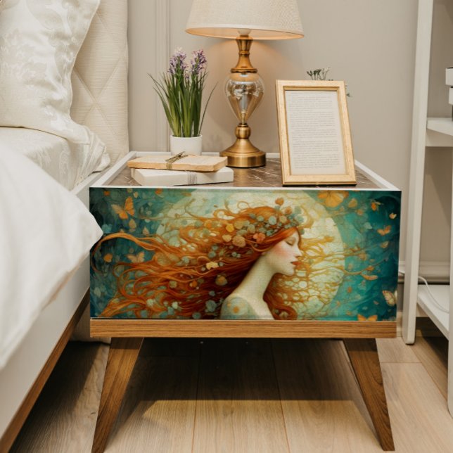 Rothaarige Herbstfrauen mit Schmetterlingen Seidenpapier (Von Creator hochgeladen)