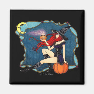 Rothaarige HexenHalloween Magnet