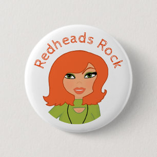 Rothaarige Rocken Button