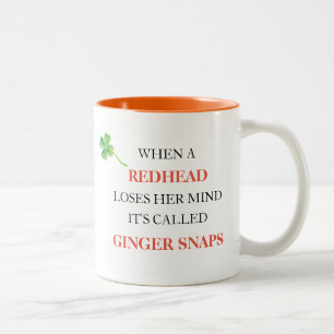 Rothaarige verliert den Verstand Ingwer-Schnappsch Zweifarbige Tasse