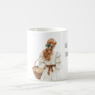 Rothaarige weibliche Babyküken Kaffeetasse