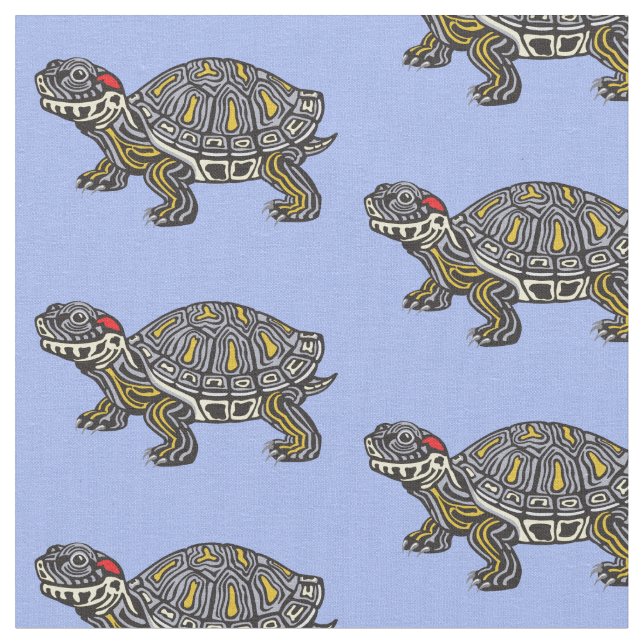 Rothaarschildkröte aus Cartoon Stoff (Nahaufnahme)