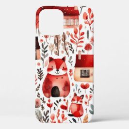 Rothäuser und Häuser niedliche Papierblätter Case-Mate iPhone Hülle