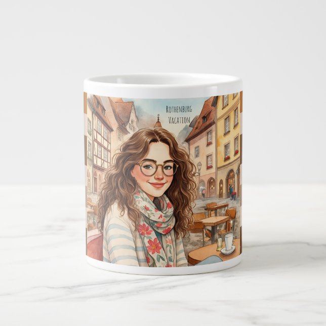 Rothenburg, Bayern Deutschland Urlaub Spezialität  Jumbo-Tasse (Vorderseite)