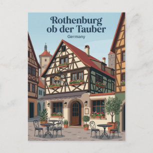 Rothenburg ob der Tauber Caféfassade Deutschland Postkarte