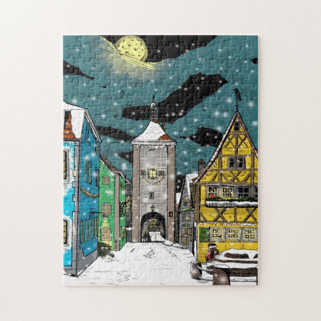 Rothenburg ob der Tauber Deutschland zu Weihnachte (Vertikal)