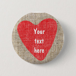 Rother Herz Landhochzeit Valentinstag BUTTON