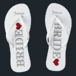 Rotherz-Bride Flip Flops<br><div class="desc">Spaß, maßgeschneiderte weiße und rote Hochzeitsflip Flops.</div>