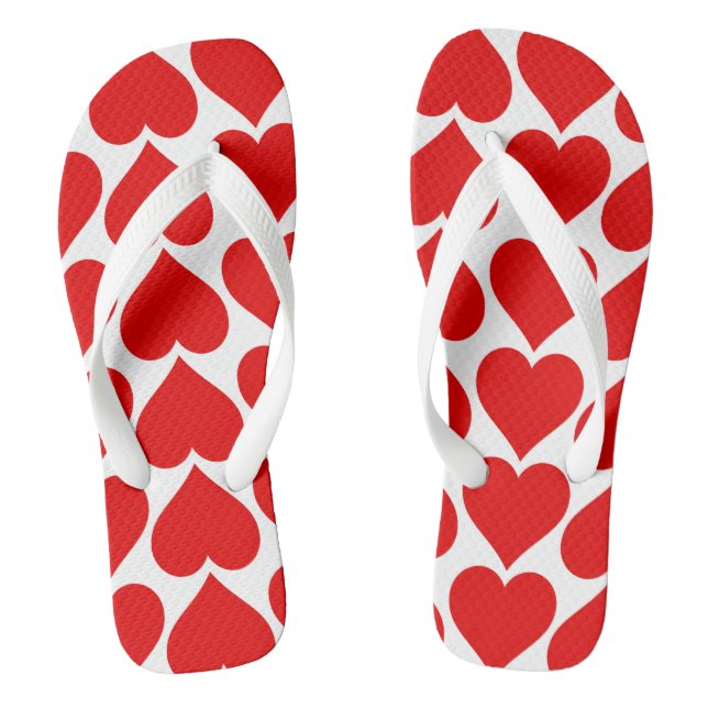 Rotherz Muster, Romantik, Liebe Flip Flops (Fußbett)