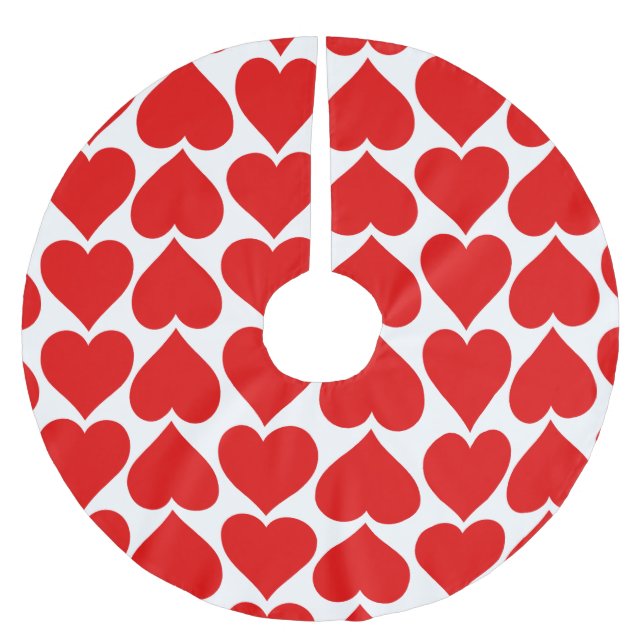 Rotherz Muster, Romantik, Liebe Polyester Weihnachtsbaumdecke (Vorderseite)