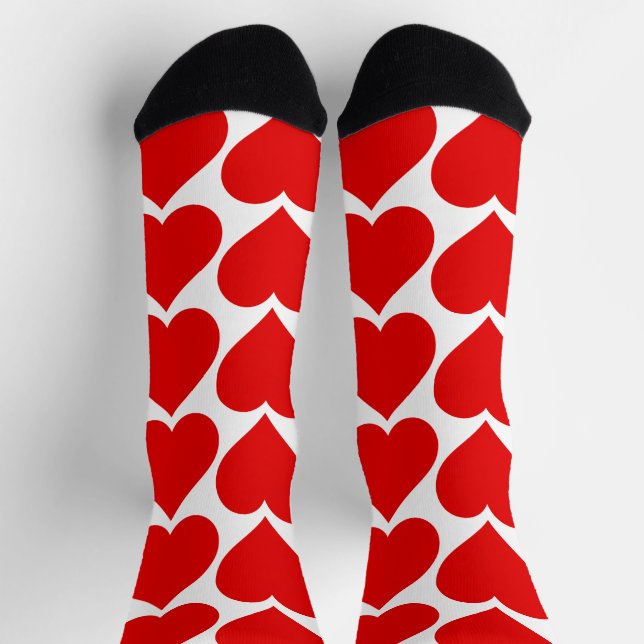 Rotherz Muster, Romantik, Liebe Socken (Oben)
