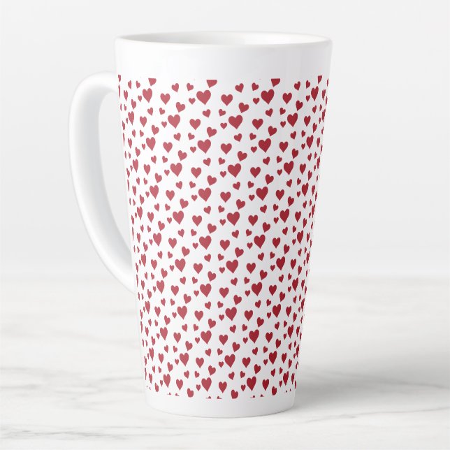 Rotherz Muster Valentinstag Latte Tasse (Linke Ecke)