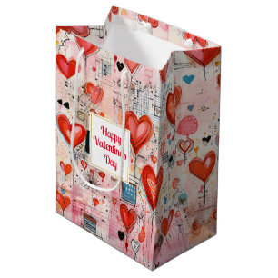 Rotherz Whimsikale Liebe Muster Valentinstag Mittlere Geschenktüte