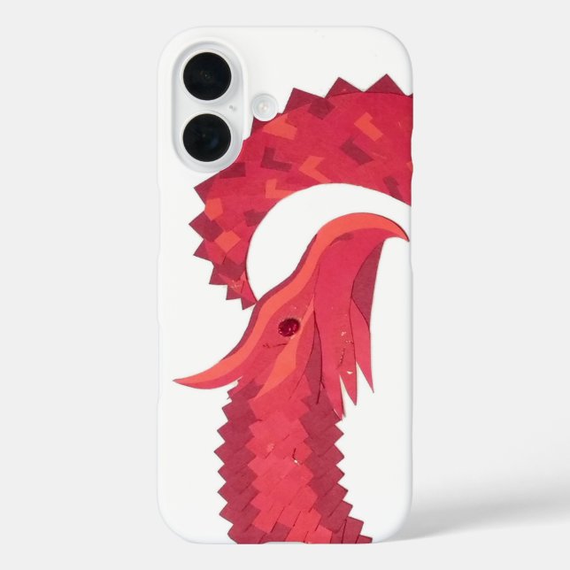 Rotherzdrache iPhone 16 Hülle (Rückseite)