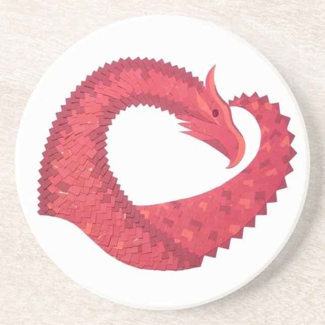 Rotherzdrache Sandstein Untersetzer (Vorne)