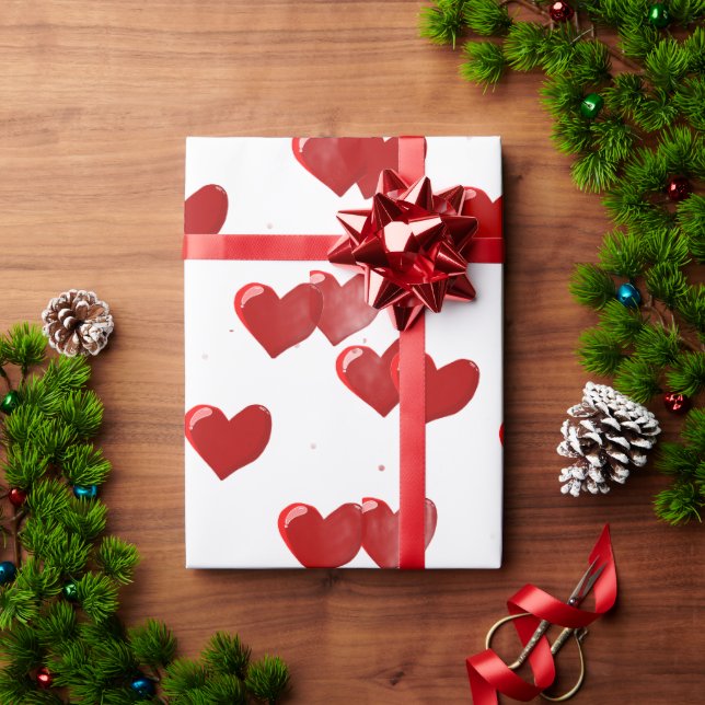 Rotherzen-Geschenkpapier Geschenkpapier (Feiertagsgeschenk)