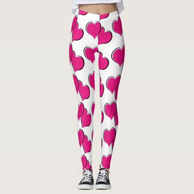 Rotherzen weiß leggings (Vorderseite)