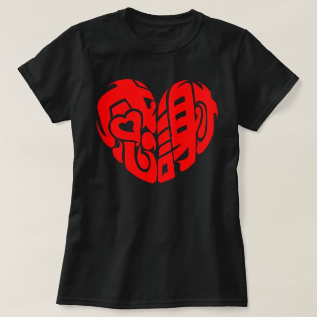 Rotherzenförmig, danke so viel im Kanji T-Shirt (Design vorne)