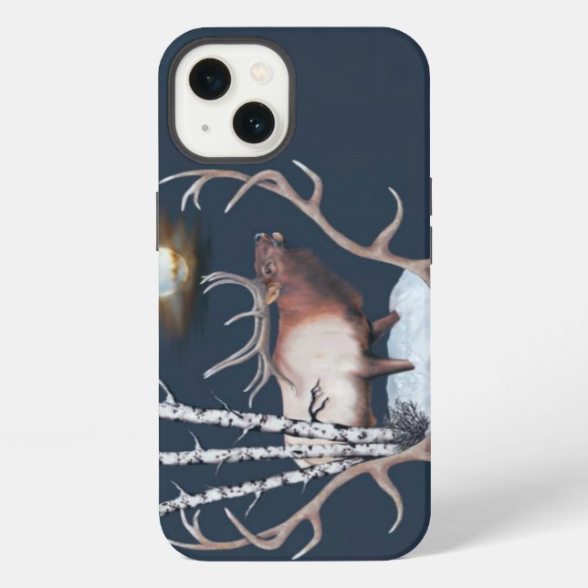 Rothirschröhren iPhone Hülle (Rückseite)