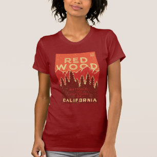 Rotholz-Nationalpark-Vintages Plakat T-Shirt