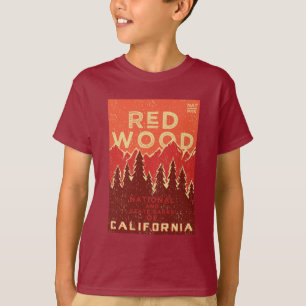 Rotholz-Nationalpark-Vintages Plakat T-Shirt