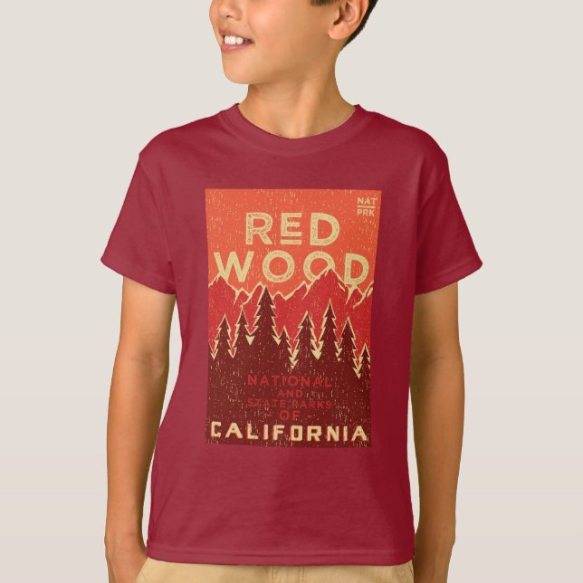 Rotholz-Nationalpark-Vintages Plakat T-Shirt (Vorderseite)