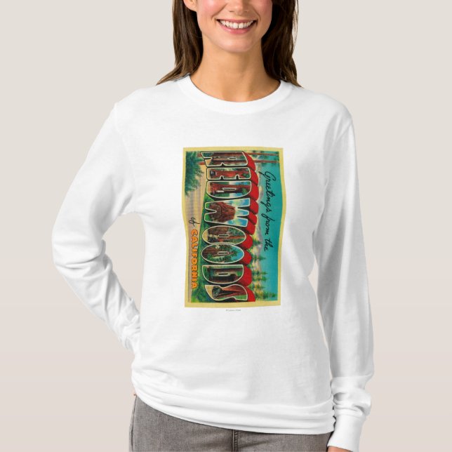 Rothölzer, Kalifornien - große Buchstabe-Szenen T-Shirt (Vorderseite)
