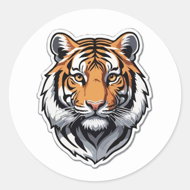 Rotierende Bengalische Tiger-Face-Aufkleber Runder Aufkleber (Vorderseite)